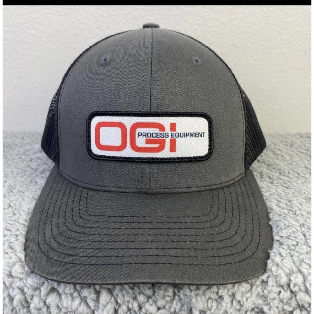 OGI‎ Process Equipment Snap Back Hat Richardson 112 OS Gray Black Trucker Cap